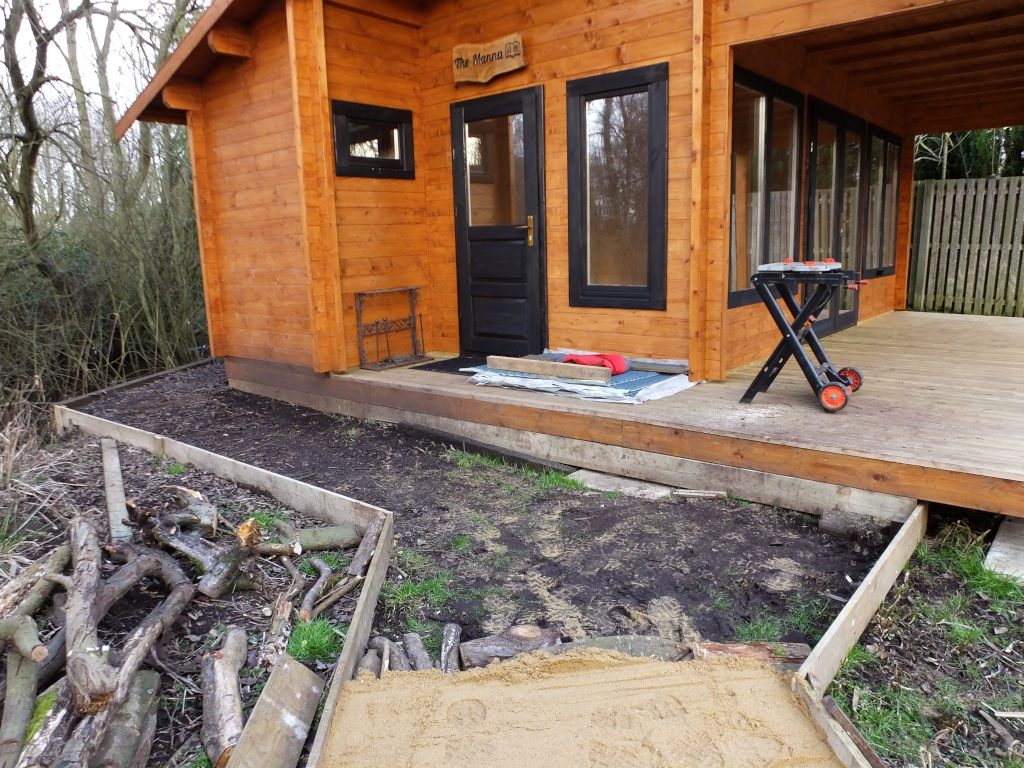 Cabin Path Logs and Edging