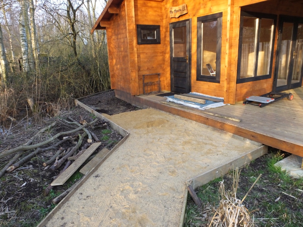 Cabin Path Logs and Edging