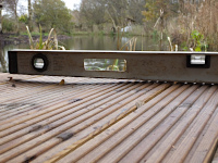 Spirit Level on the Cabin Veranda